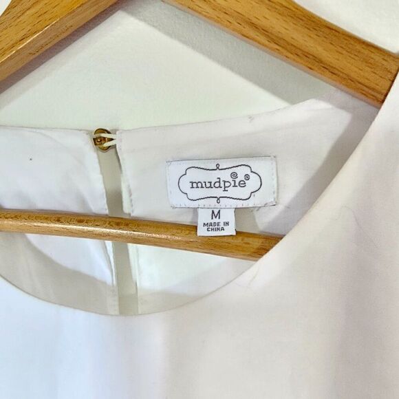 EUC MUDPIE WHITE EMBROIDERED BELL SLEEVES VINTAGE STYLE DRESS SIZE M - Picture 12 of 16